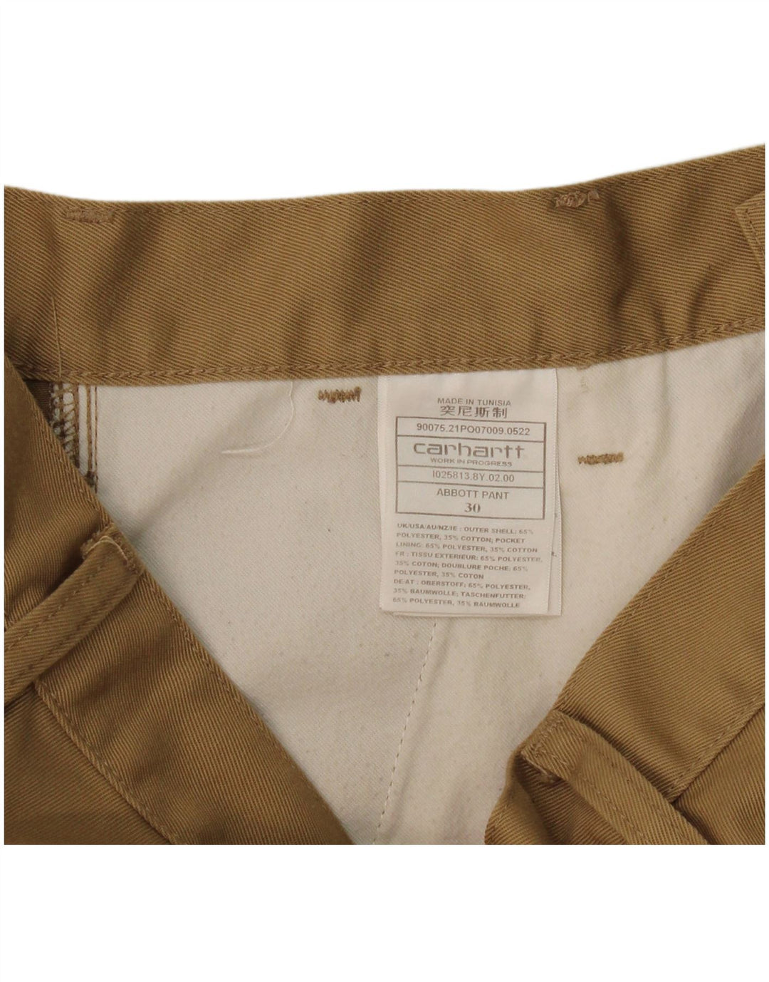 Carhartt muške chino hlače s klinovima W30 L27 bež poliester