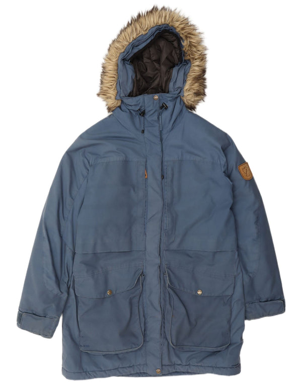 Fjall Raven ženska parka jakna s kapuljačom UK 16 veliki plavi poliamid