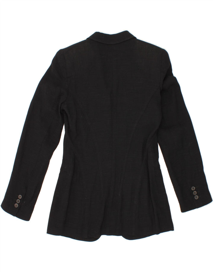 TRUSSARDI Womens 3 Button Blazer Jacket IT 42 Medium Black Viscose Vintage Trussardi and Second-Hand Trussardi from Messina Hembry 