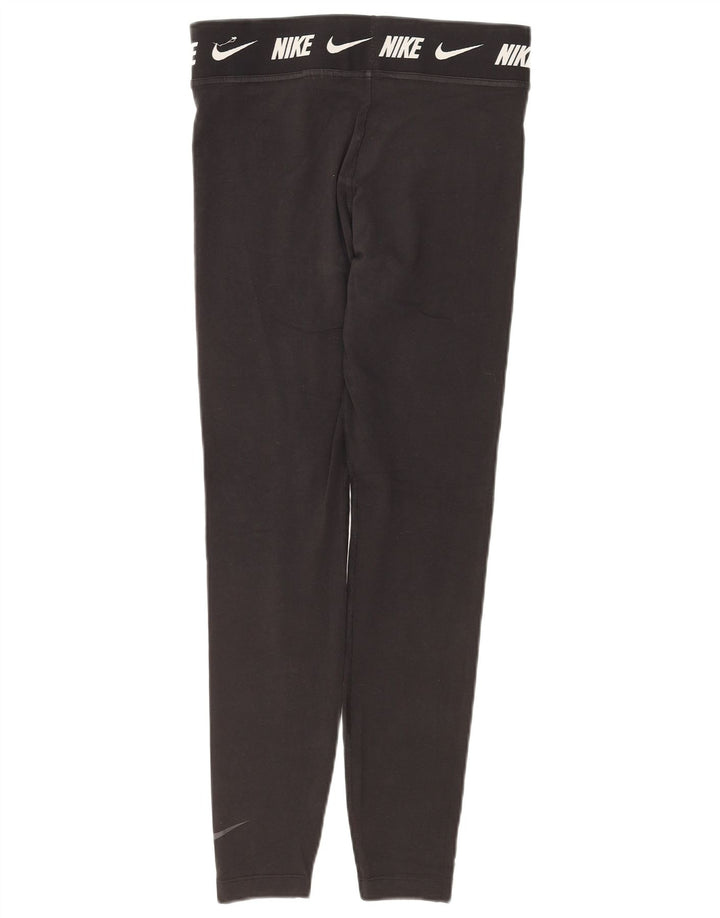 NIKE ženske uske grafičke tajice UK 12 Srednje crni pamuk