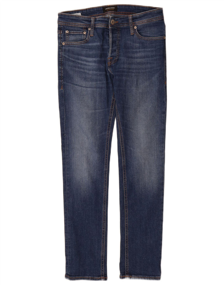 Jack & Jones muške uske traperice GLENN W29 L30 plavi pamuk