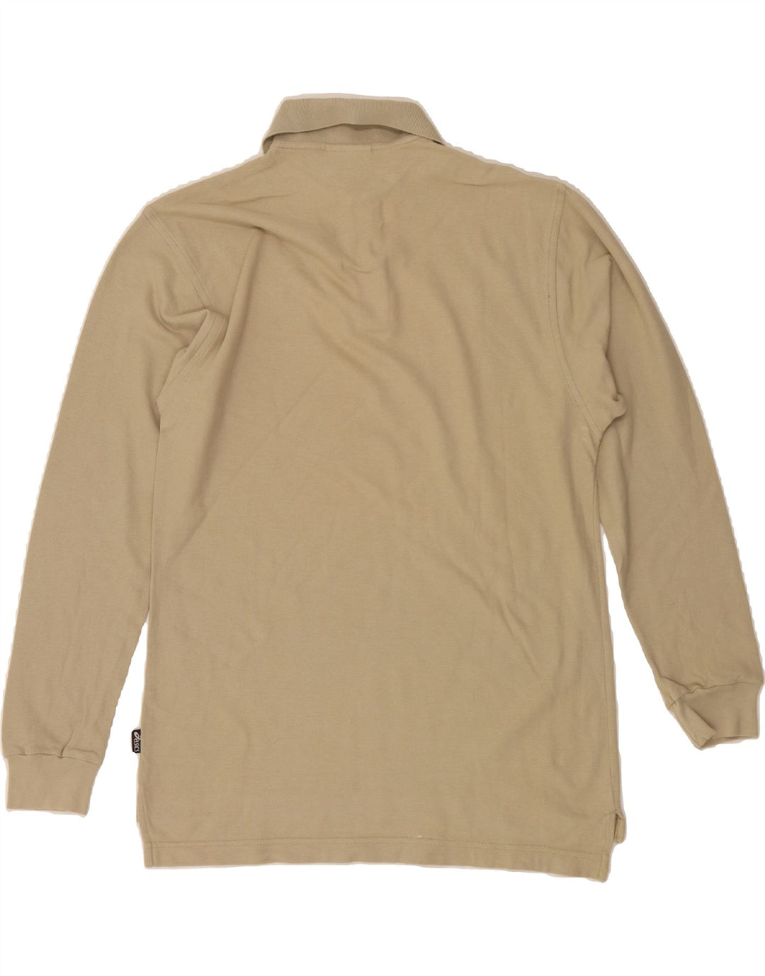 ASICS Mens Long Sleeve Polo Shirt Small Beige Cotton Vintage Asics and Second-Hand Asics from Messina Hembry 