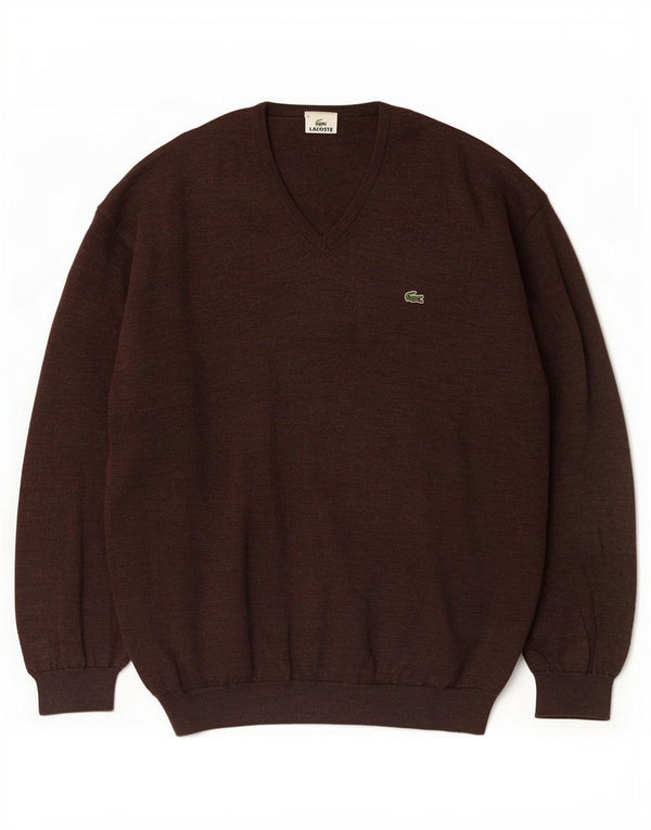 Lacoste muški džemper s V-izrezom, veličina 6 XL, smeđi