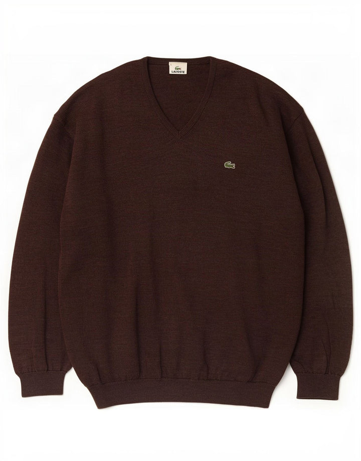 Lacoste muški džemper s V-izrezom, veličina 6 XL, smeđi