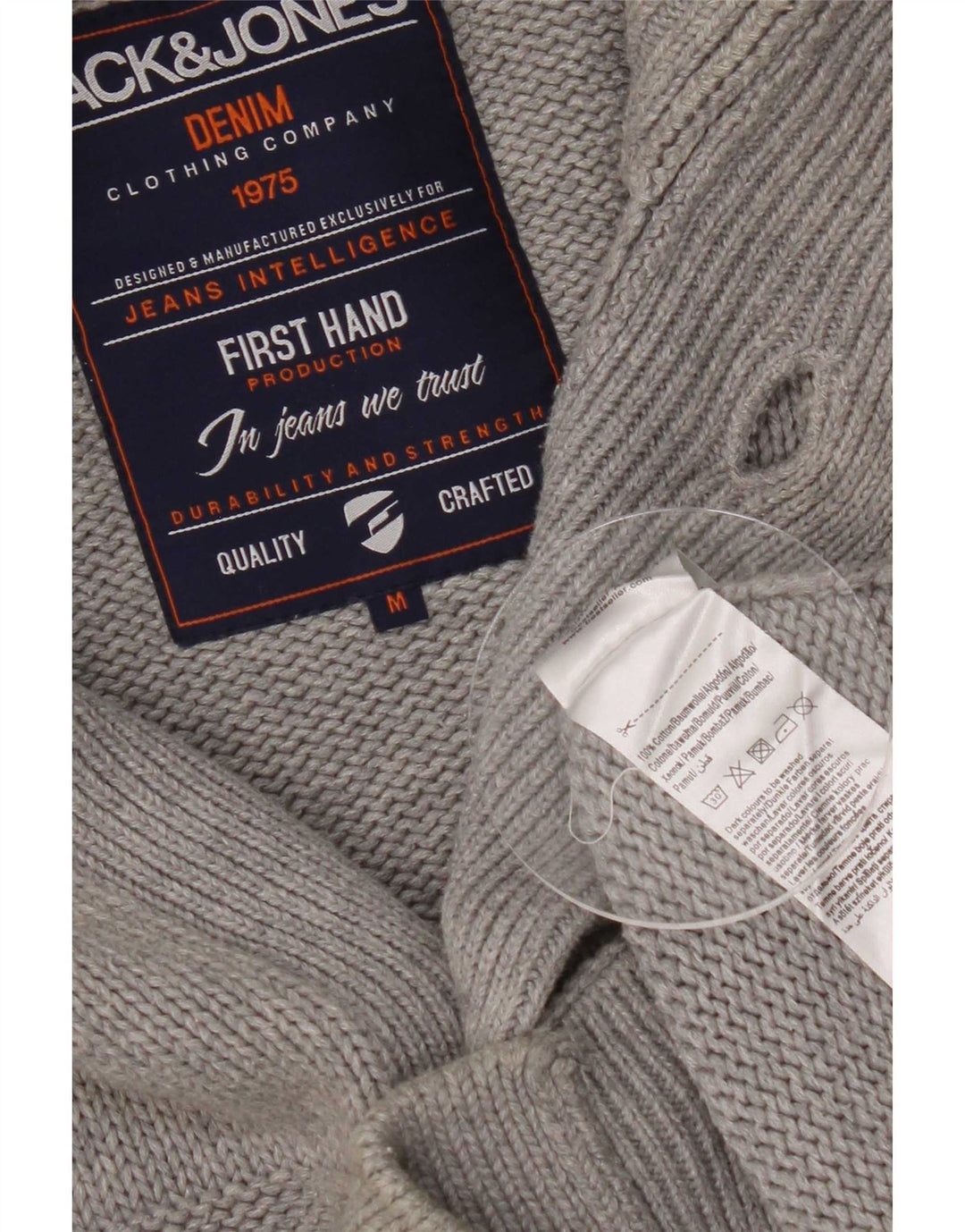 Jack & Jones muški džemper srednje sive pruge od pamuka