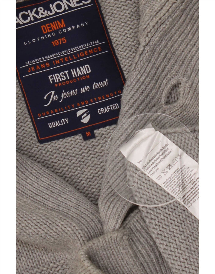 Jack & Jones muški džemper srednje sive pruge od pamuka