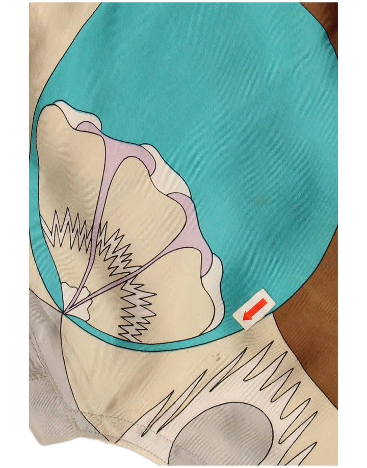 VINTAGE Ženski gornji dio bluze s apstraktnim uzorkom UK 14 srednje višebojan