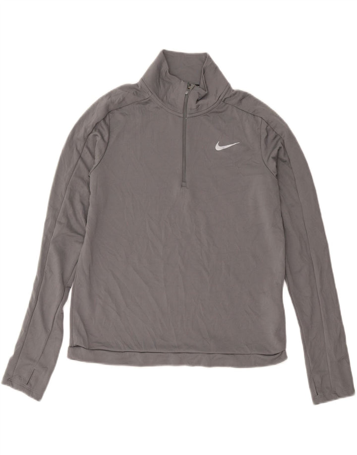 Nike Ženska trenirka Dri Fit Zip Neck Top UK 12 srednje siva