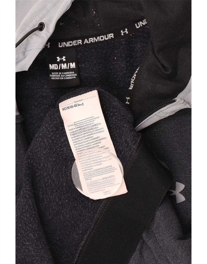 Under Armour muški pulover s kapuljačom s patentnim zatvaračem srednje sivi pamuk u blokovima boja