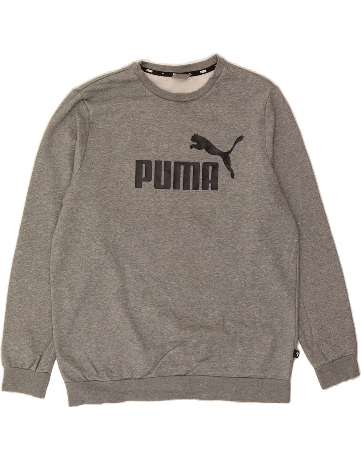 PUMA Mens Graphic Sweatshirt Jumper Large Grey Cotton Vintage Puma and Second-Hand Puma from Messina Hembry 
