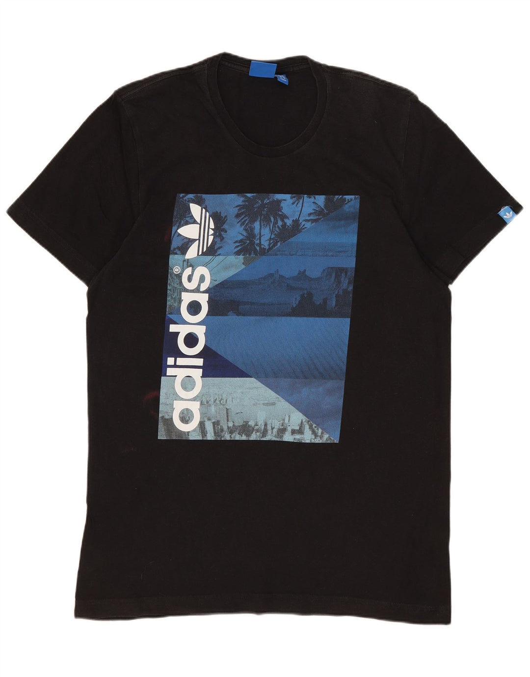 ADIDAS Muška majica kratkih rukava srednje veličine, crni pamuk