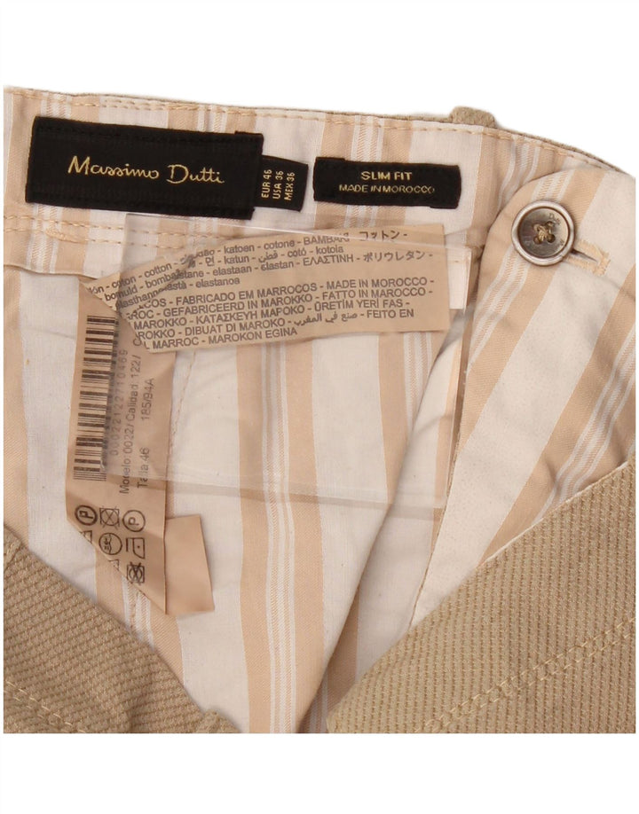 MASSIMO DUTTI Muške uske chino hlače EU 46 XL W36 L30 Bež pamuk