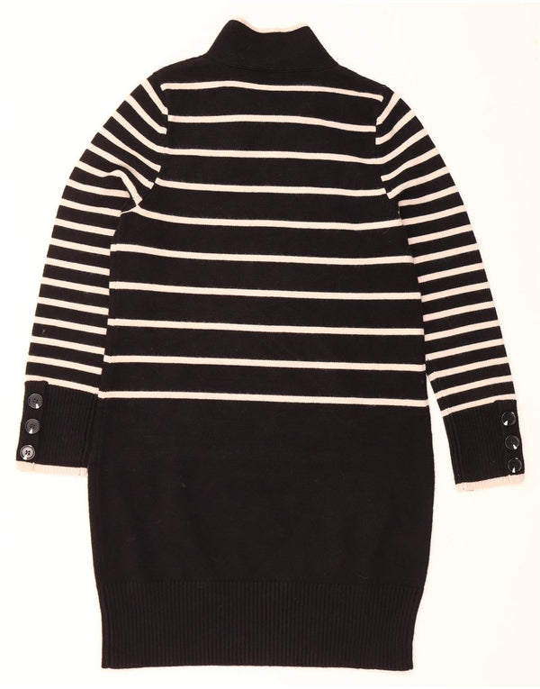 MINT VELVET Ženska džemper haljina dugih rukava UK 10 Mala crna na pruge