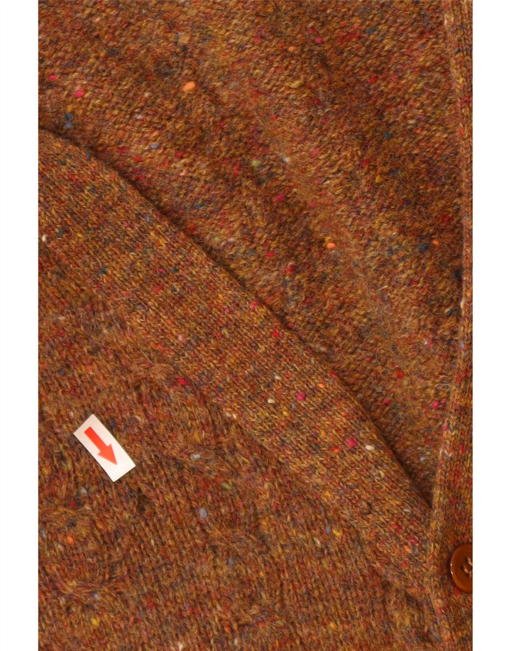 Benetton muški kardigan pulover IT 50 srednje smeđe nove vune s pjegama