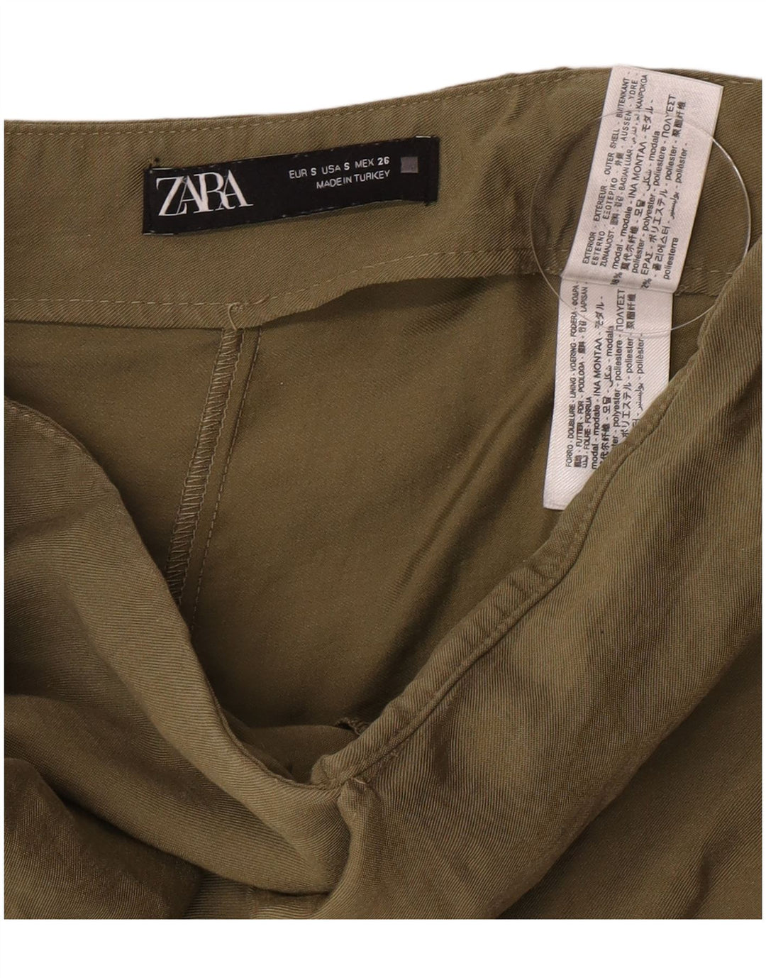 Zara ženske ležerne kratke hlače male W26 kaki modal