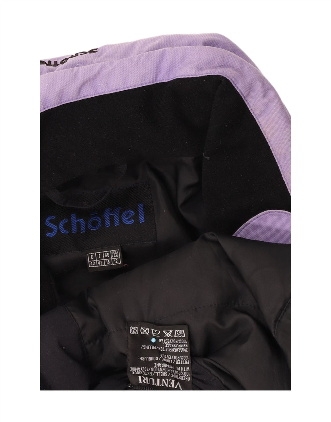 Schoffel ženska skijaška jakna s kapuljačom UK 16 veliki ljubičasti poliamid