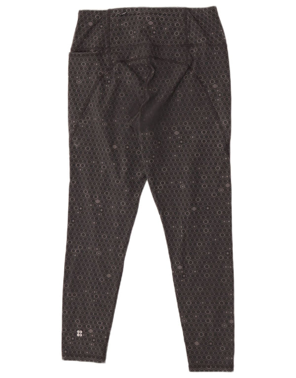 Sweaty Betty ženske Power Crop tajice UK 8 Male sive geometrijske poliamidne