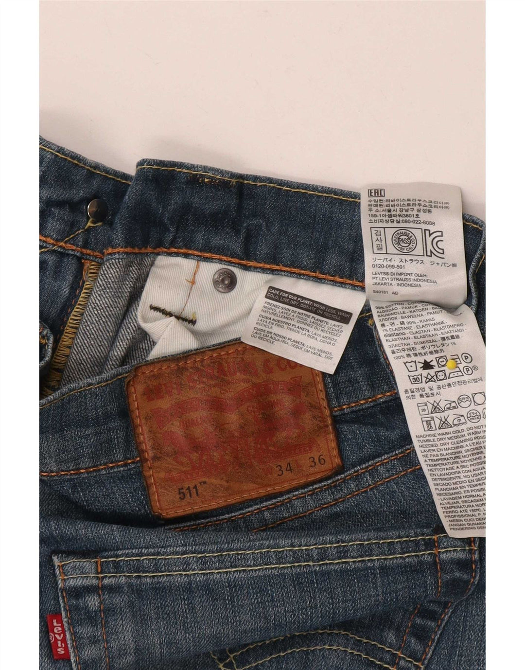 Levi's muške 511 uske traperice W34 L36 plavi pamuk