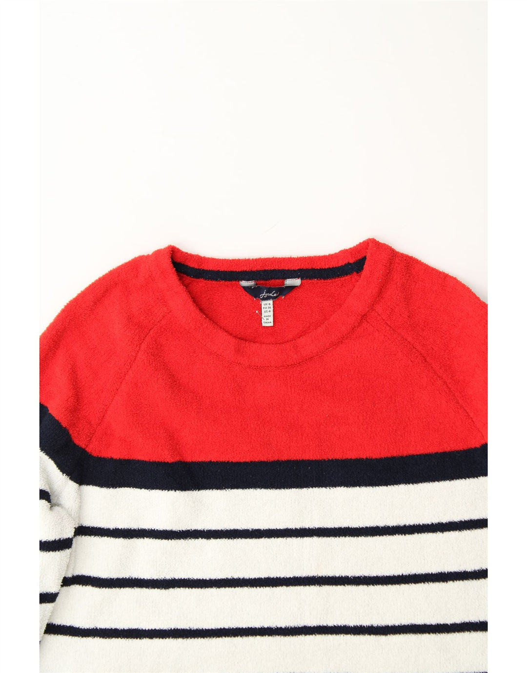 JOULES Womens Fleece Jumper UK 8 Small Multicoloured Striped Polyester Vintage Joules and Second-Hand Joules from Messina Hembry 