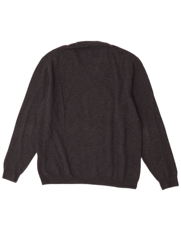 Burlington muški džemper s V-izrezom IT 52 Large Grey Argyle/Diamond