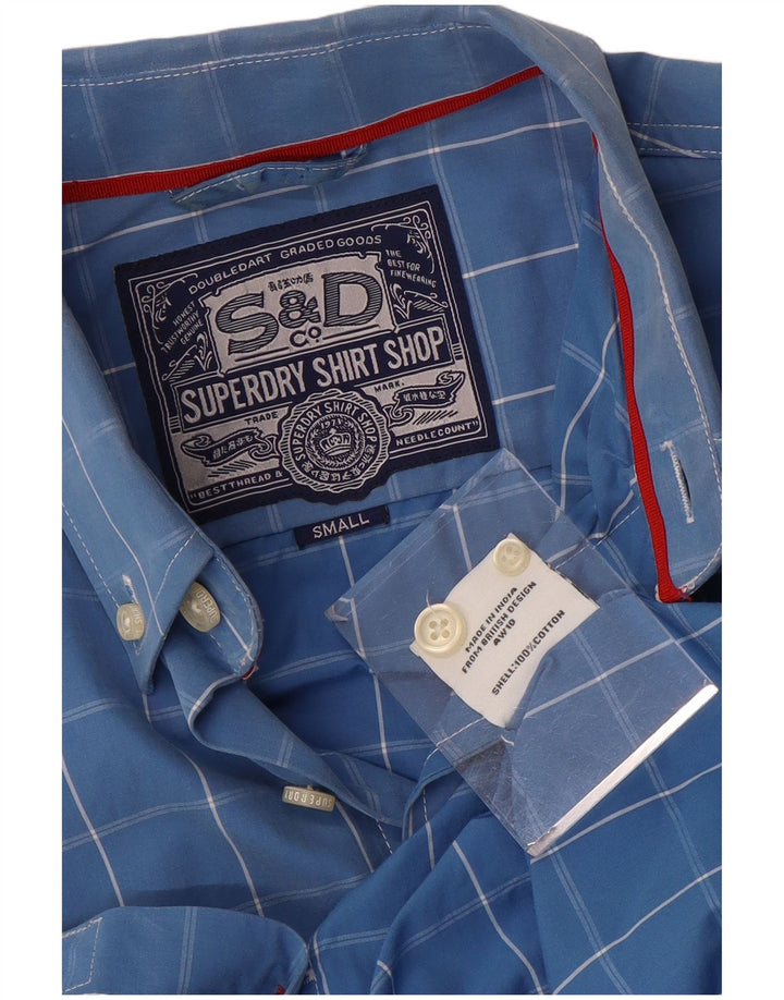 Superdry muška košulja, mali plavi karirani pamuk