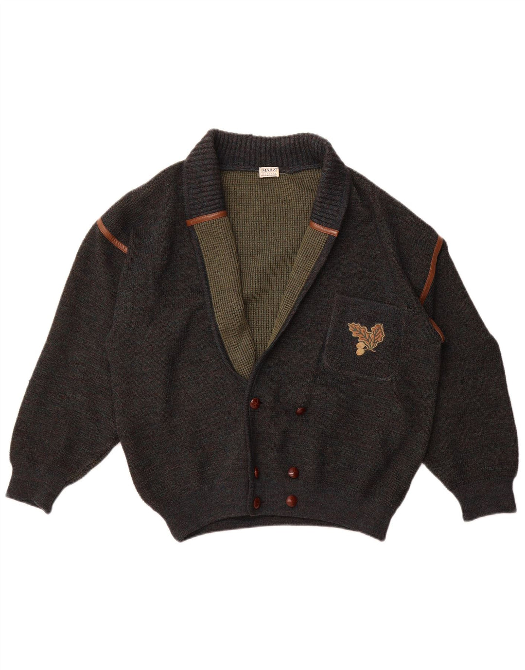 Marz muški džemper s dvostrukim kopčanjem EU 52 velika siva vunena vesta