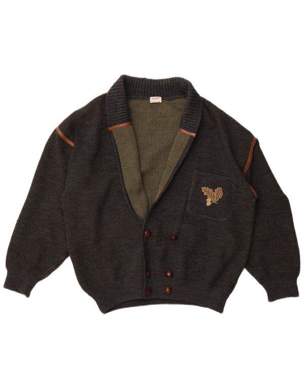 Marz muški džemper s dvostrukim kopčanjem EU 52 velika siva vunena vesta