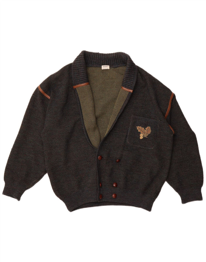 Marz muški džemper s dvostrukim kopčanjem EU 52 velika siva vunena vesta