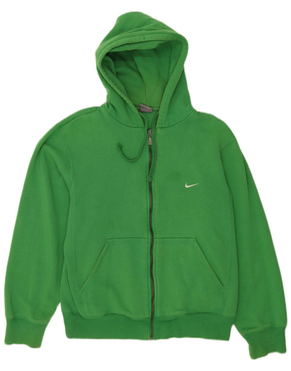 Nike muški pulover s kapuljačom na patentni zatvarač UK 39/41 srednje zeleni pamuk