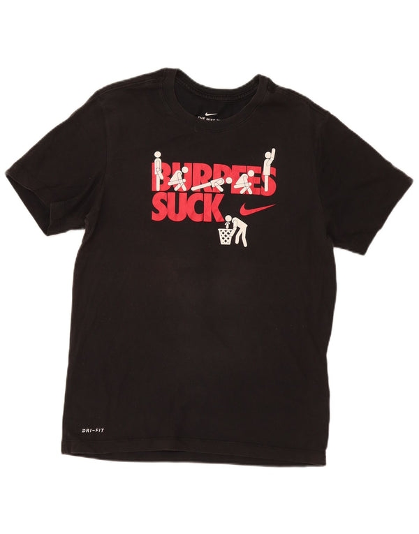 Nike Dri Fit Graphic T-Shirt Top mali crni pamuk