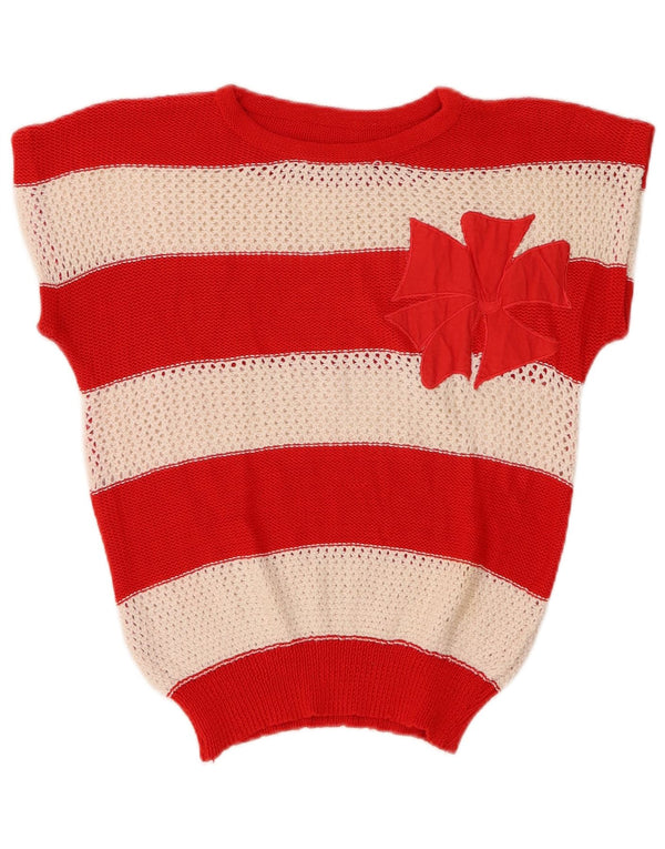 VINTAGE ženski pulover s okruglim izrezom UK 14 Srednje višebojan