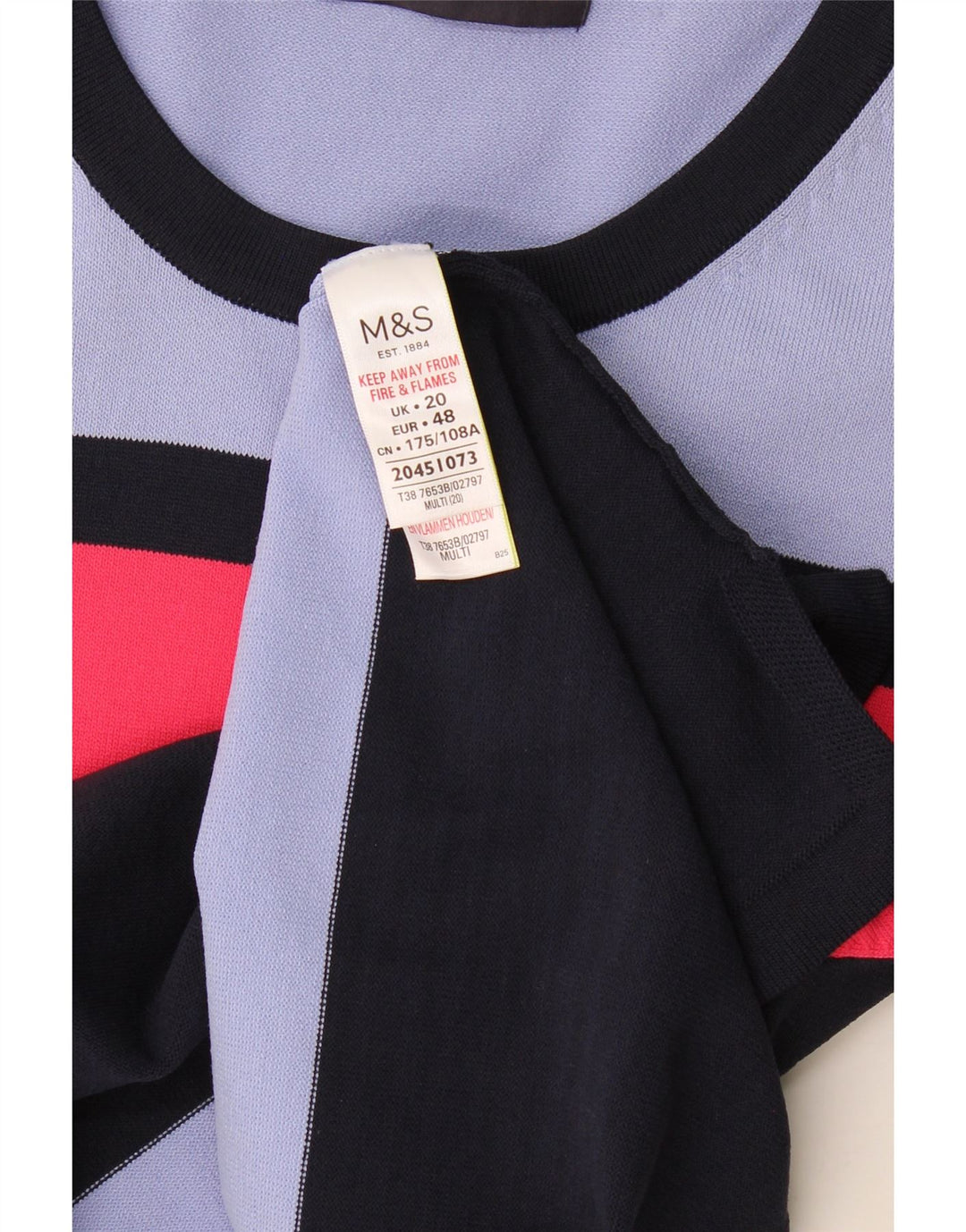 Marks & Spencer ženska majica kratkih rukava UK 20 2XL na višebojne pruge