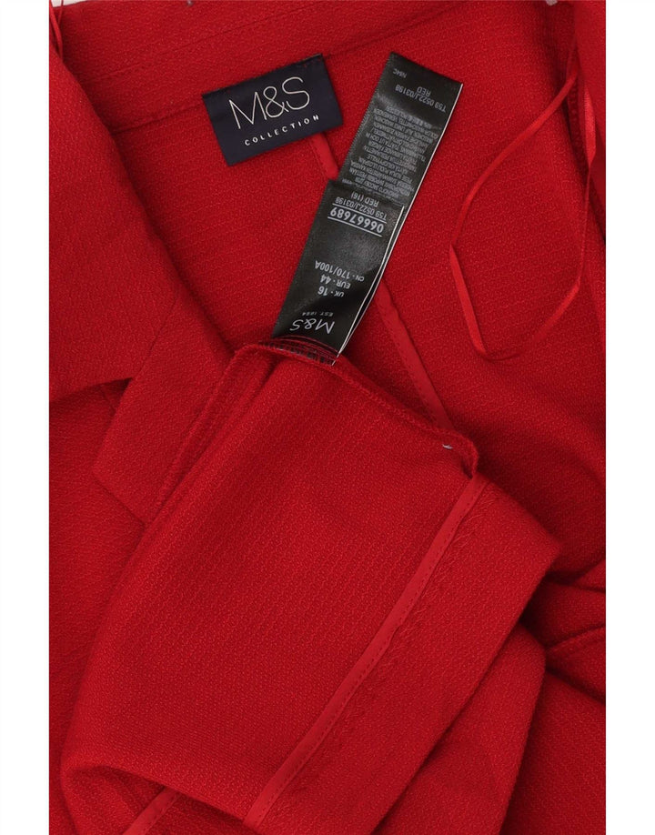 Marks & Spencer ženska jakna s otvorenim sakoom UK 16 veliki crveni poliester