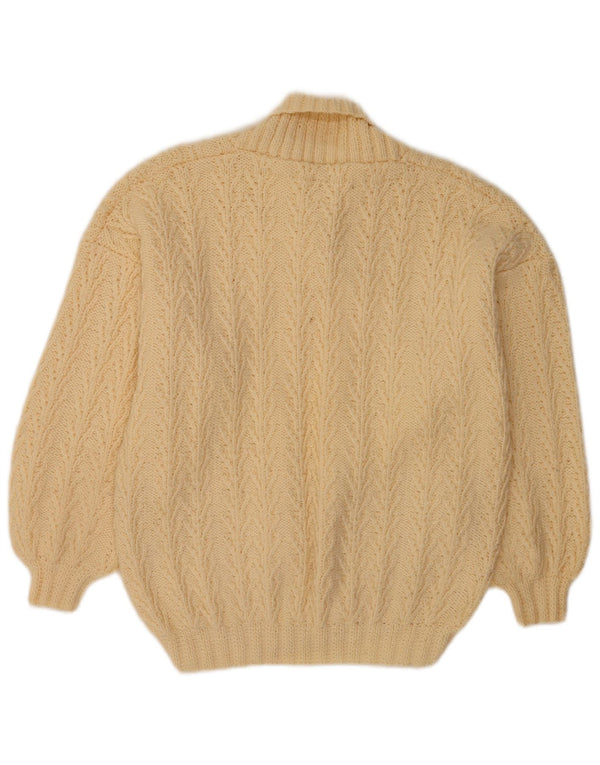 Vintage ženski džemper sa šal izrezom UK 14 Large Off White