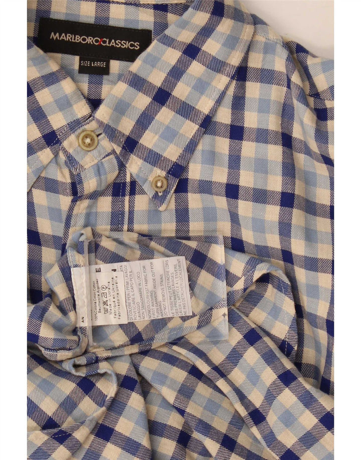 Marlboro Classics Muška flanelska košulja Large Blue Gingham pamuk