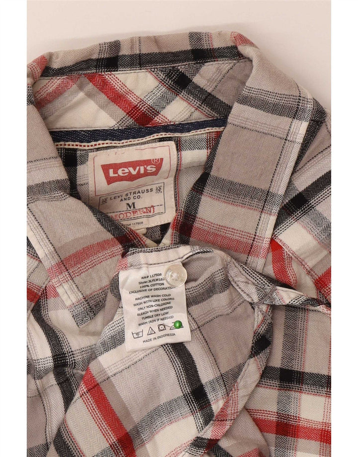 Levi's muška flanelska košulja srednje siva karirana pamuk