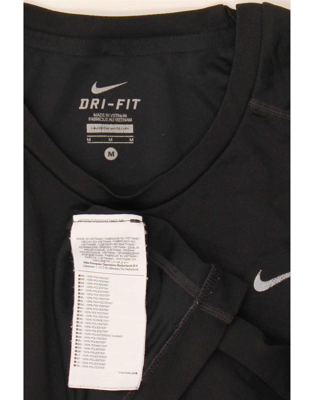 Nike Dri Fit majica kratkih rukava srednji crni poliester