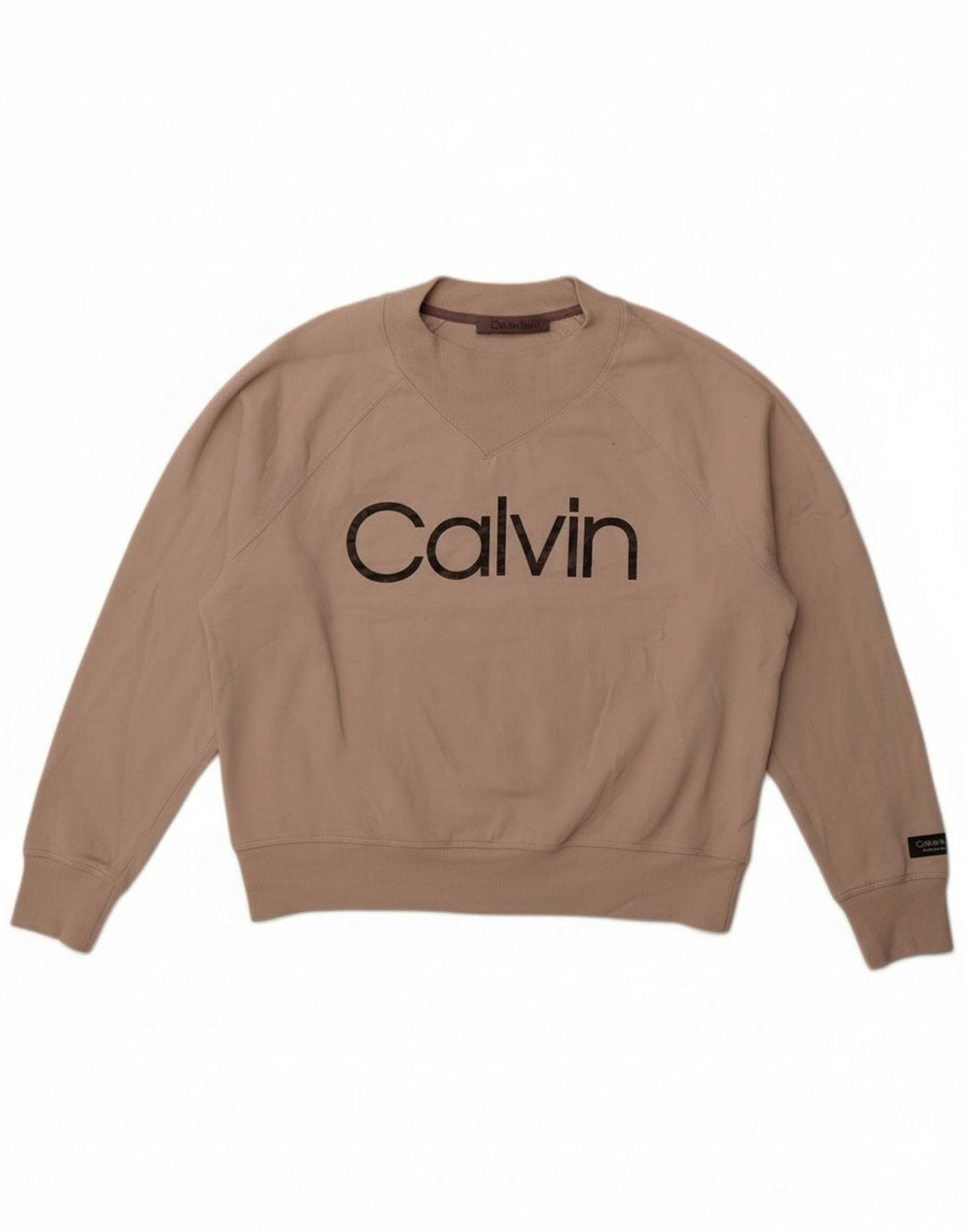 Calvin Klein Ženski džemper s grafičkim motivima UK 16 Large Beige Cotton