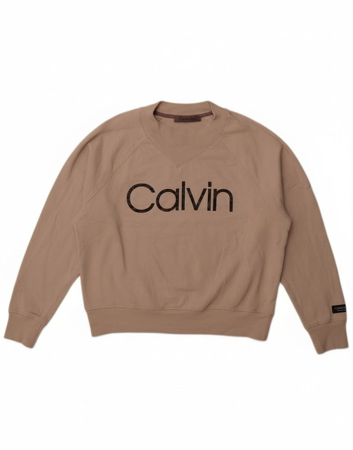 Calvin Klein Ženski džemper s grafičkim motivima UK 16 Large Beige Cotton