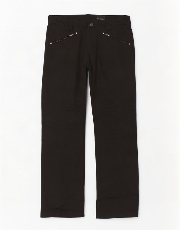 Calvin Klein Bootcut muške ležerne hlače W33 L34 crni pamuk
