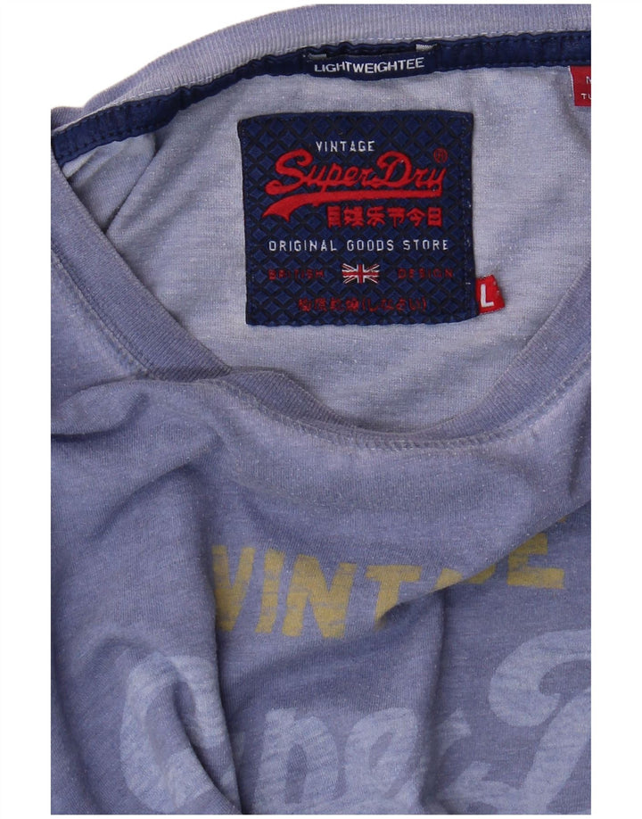 Superdry muška velika plava majica s grafičkim motivima