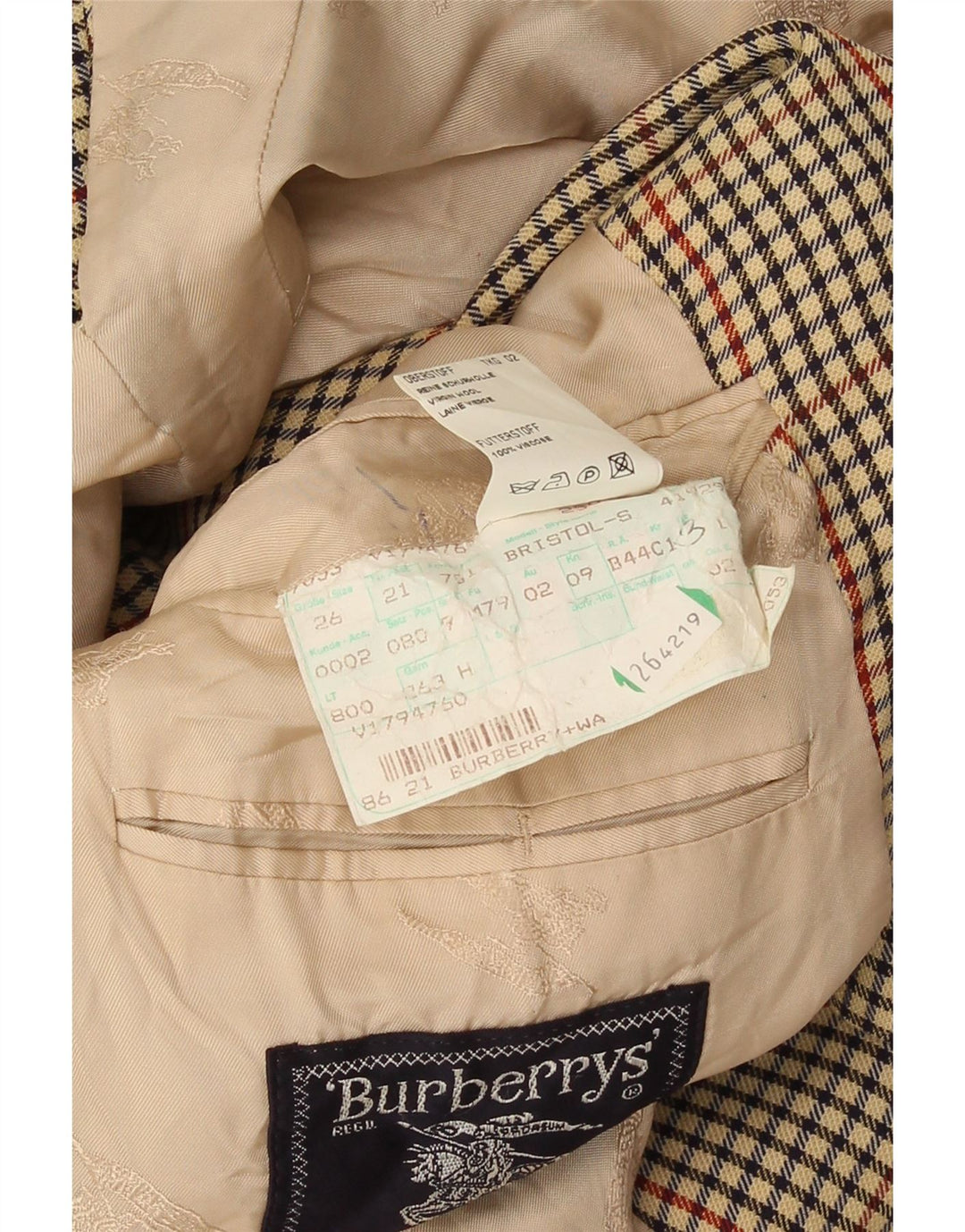 Burberrys muška jakna sa 2 gumba UK 38 srednje bež houndstooth