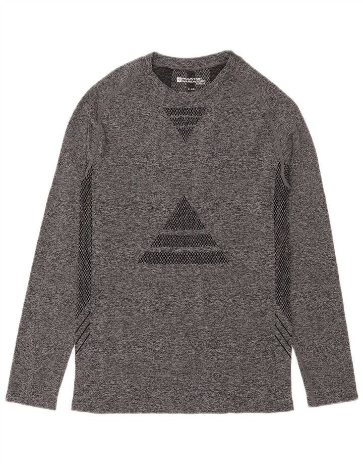 Mountain Warehouse muška majica dugih rukava srednje sivi geometrijski poliamid