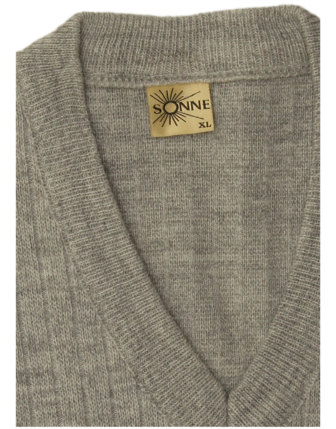 VINTAGE muški prsluk bez rukava XL sivi prugasti akril