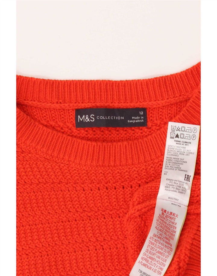 Marks & Spencer ženski džemper s okruglim izrezom UK 12 srednje narančasta