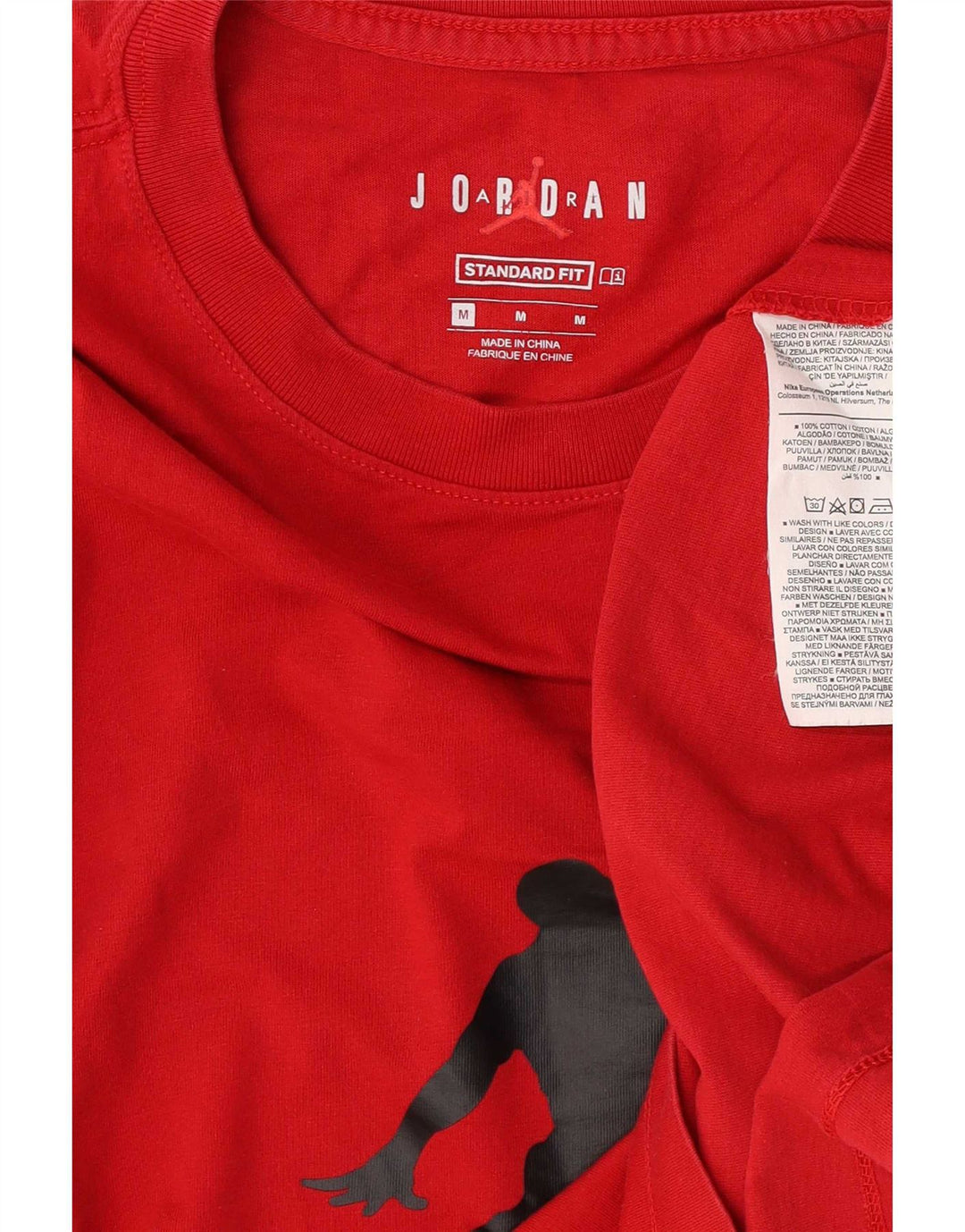 Jordan muška majica kratkih rukava standardnog kroja srednje veličine, crveni pamuk
