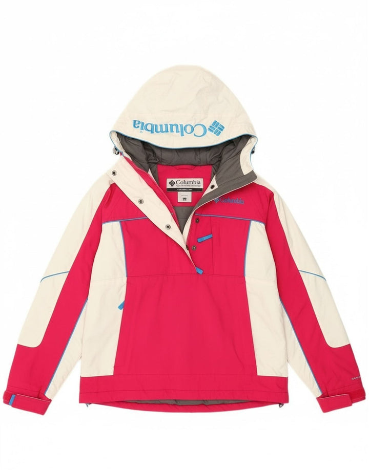 Columbia ženska prevelika anorak jakna s kapuljačom UK 10 Small Pink Colourblock