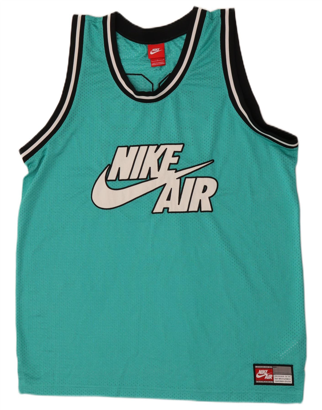 Nike muški zračni gornji dio prsluka s velikim zelenim prugama od poliestera