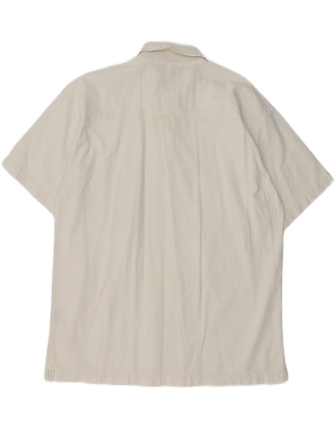 VINTAGE Mens Polo Shirt Medium White Cotton