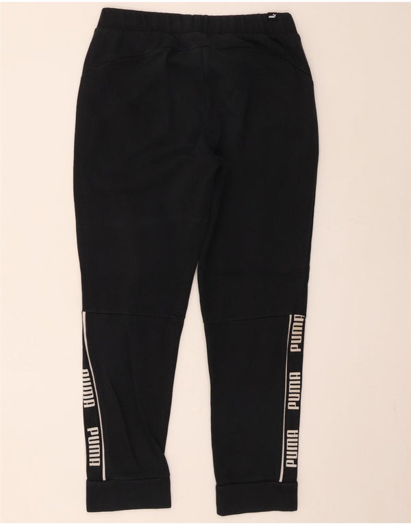 Puma Womens Graphic Tracksuit Trousers Trousers UK 10 Small Black Cotton